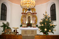 Der Altar zu Weihnachtszeit
